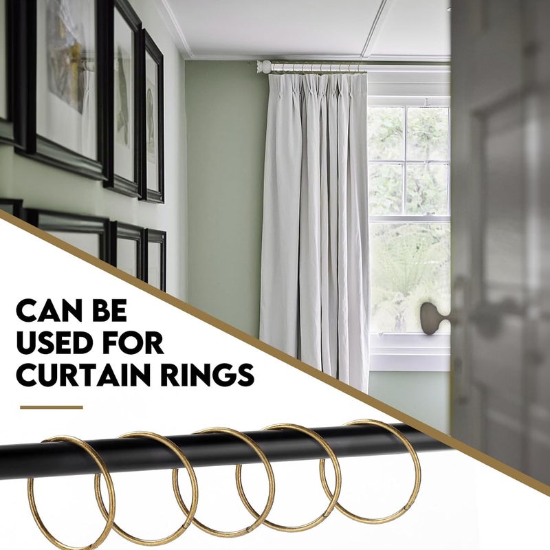 Mafegu 20Pcs Shower Curtain Hooks,Metal Round Shower Curtain Hooks Roman Rings Rustproof Decorative Shower Curtain Rings for Bathroom, Bathtub, Window, Balcony (20, Bronze) - Image 5